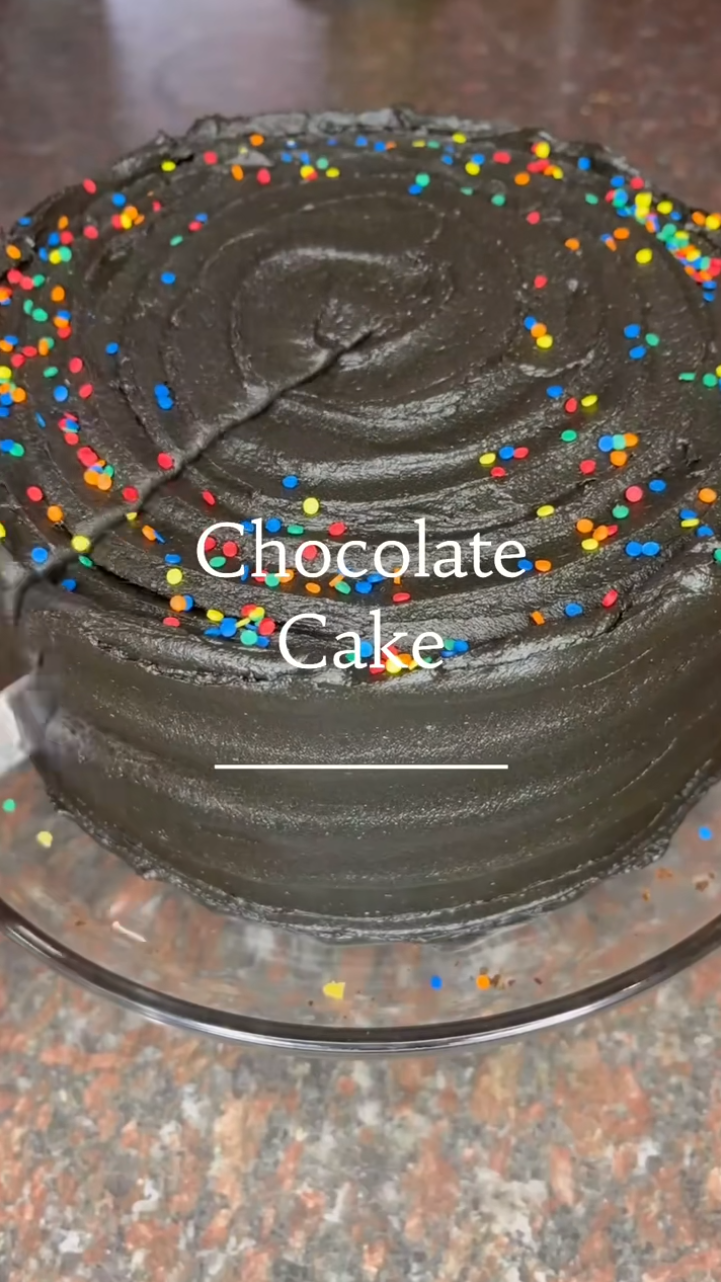 Moist chocolate cake with a rich fudgy texture