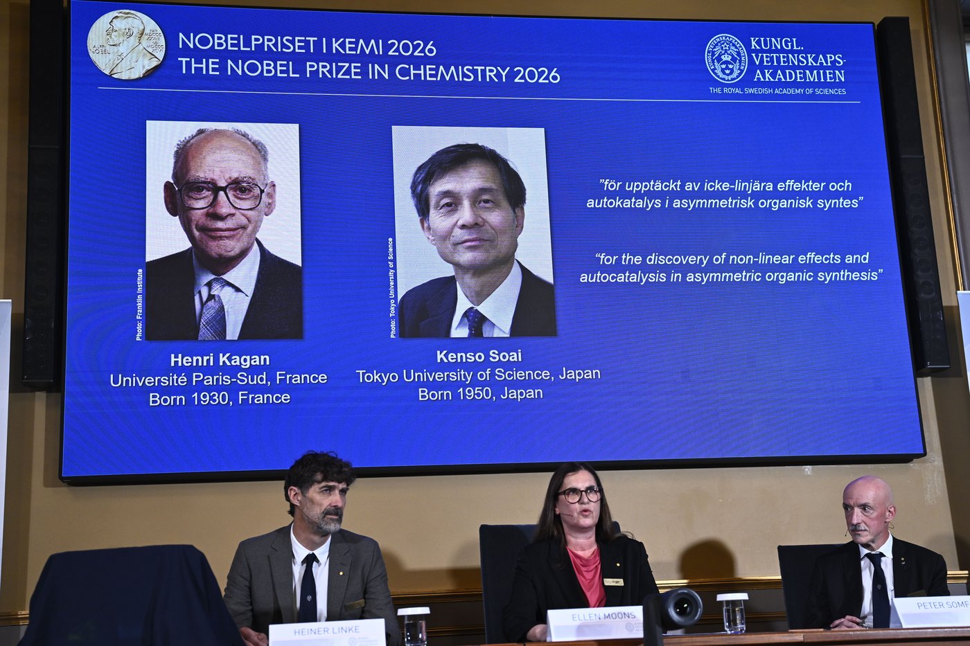 Scientists win chemistry Nobel for discoveries about mirrored molecules ...
