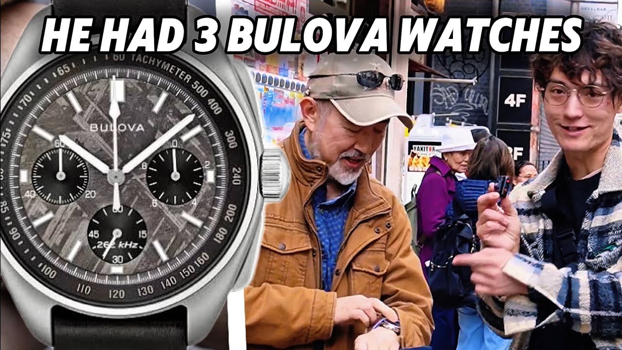 A Japanese man wearing three Bulova watches street interview