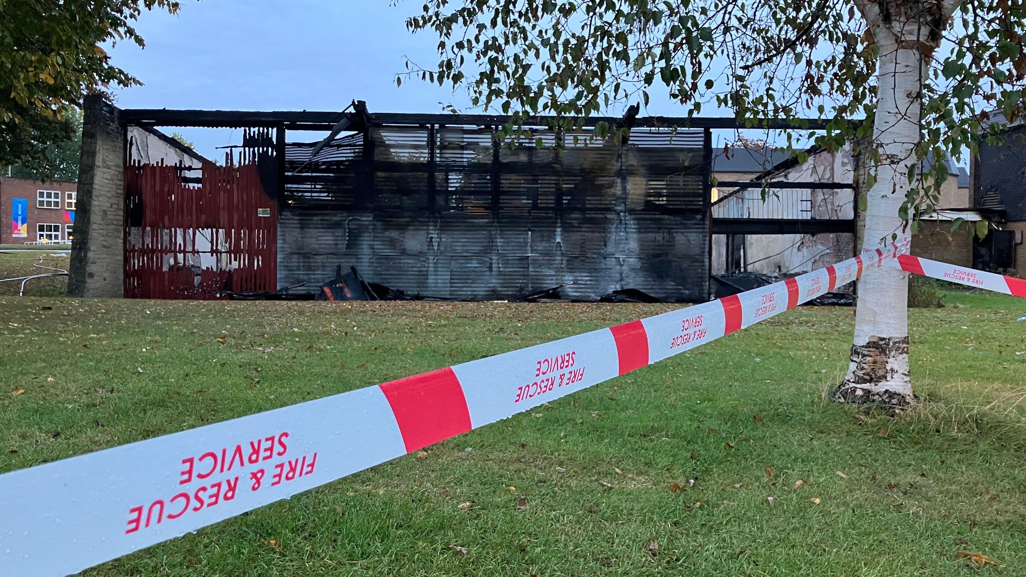 Pictures show aftermath of fire that gutted library