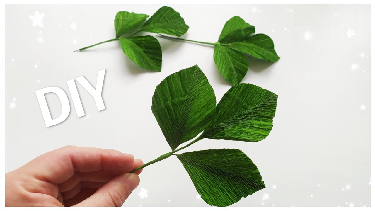 DIY paper leaves for handmade roses