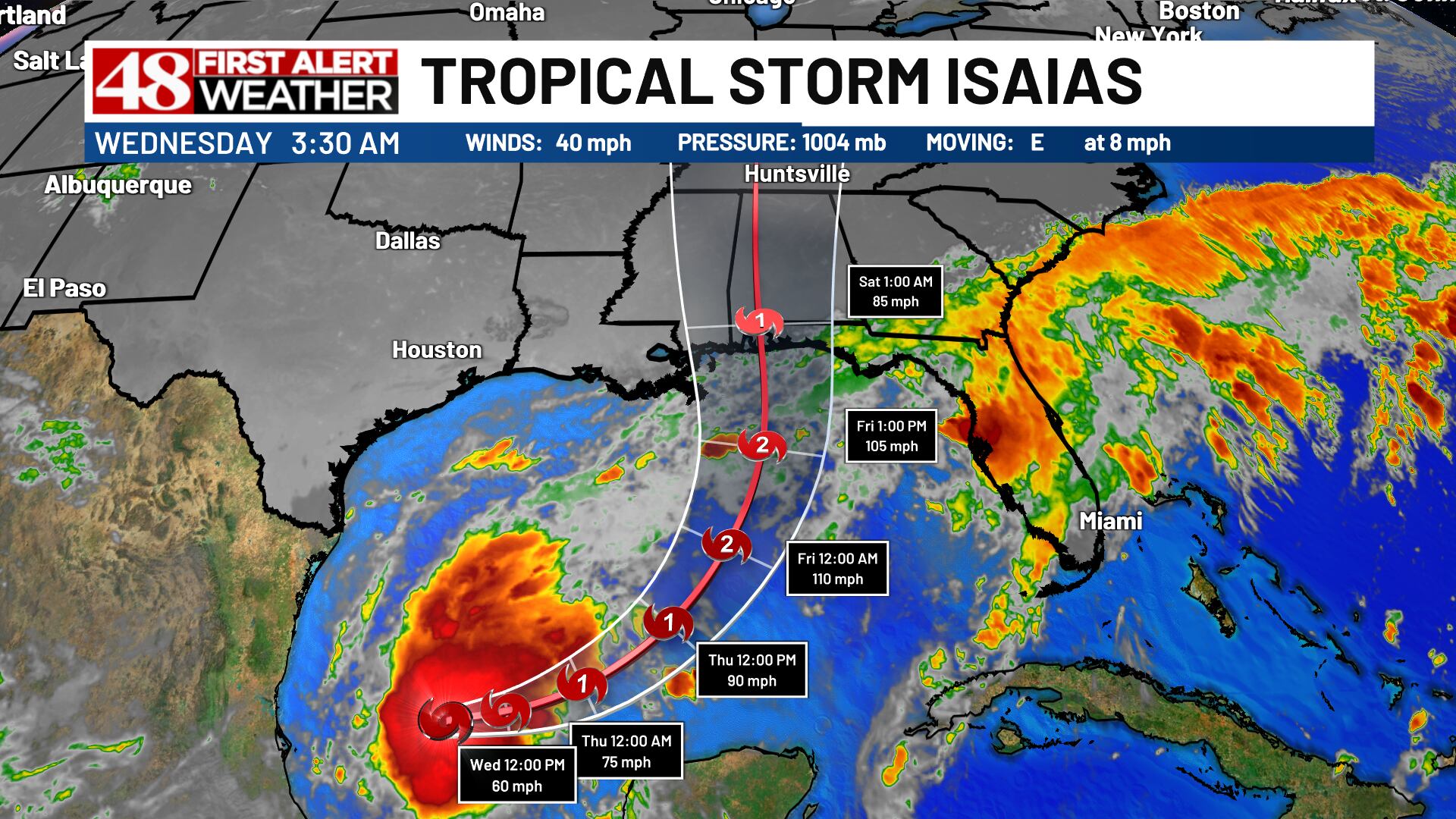 Tropical Storm Isaias brings wind, rain this weekend