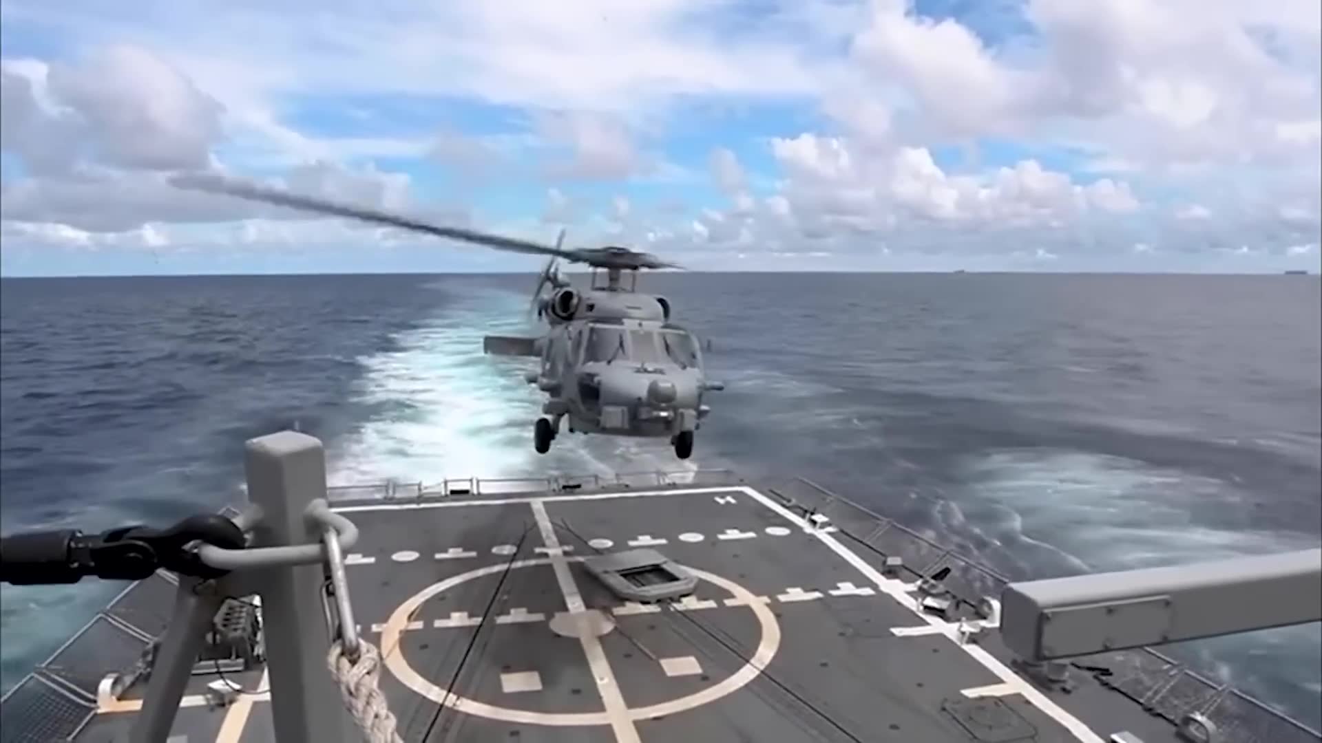Destroyer engages high-speed narcotics vessel