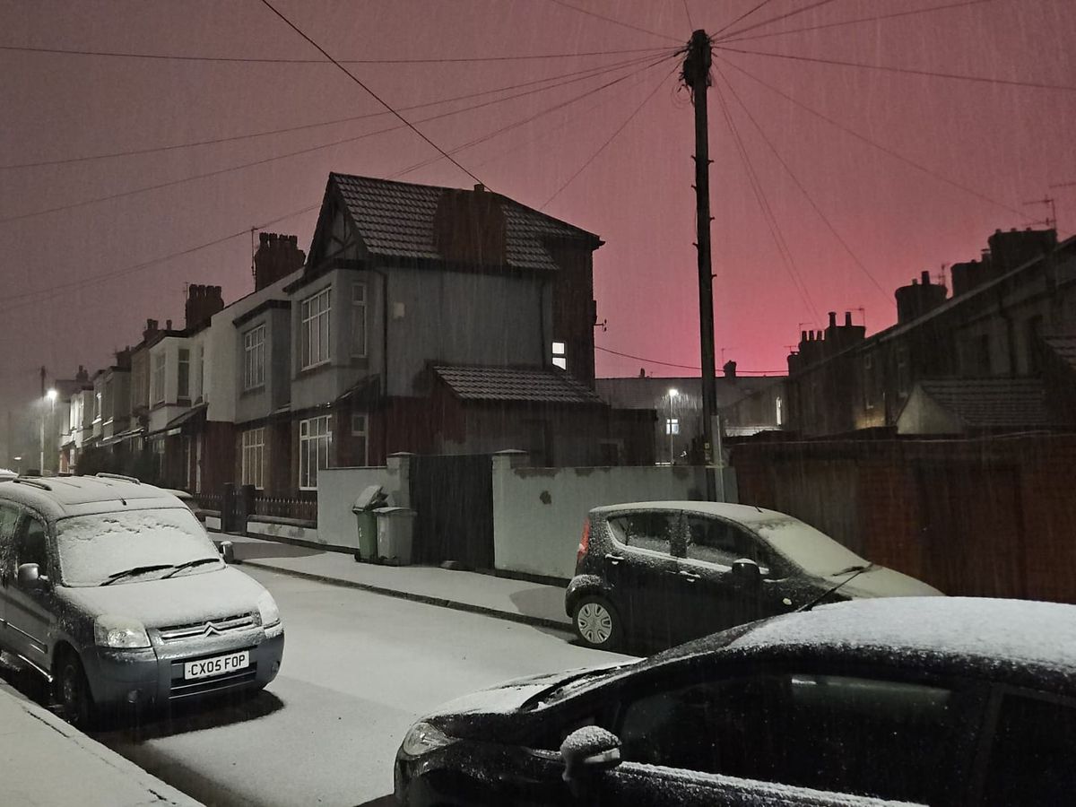 Why sky over Liverpool was glowing pink as Met Office predicts heavy ...