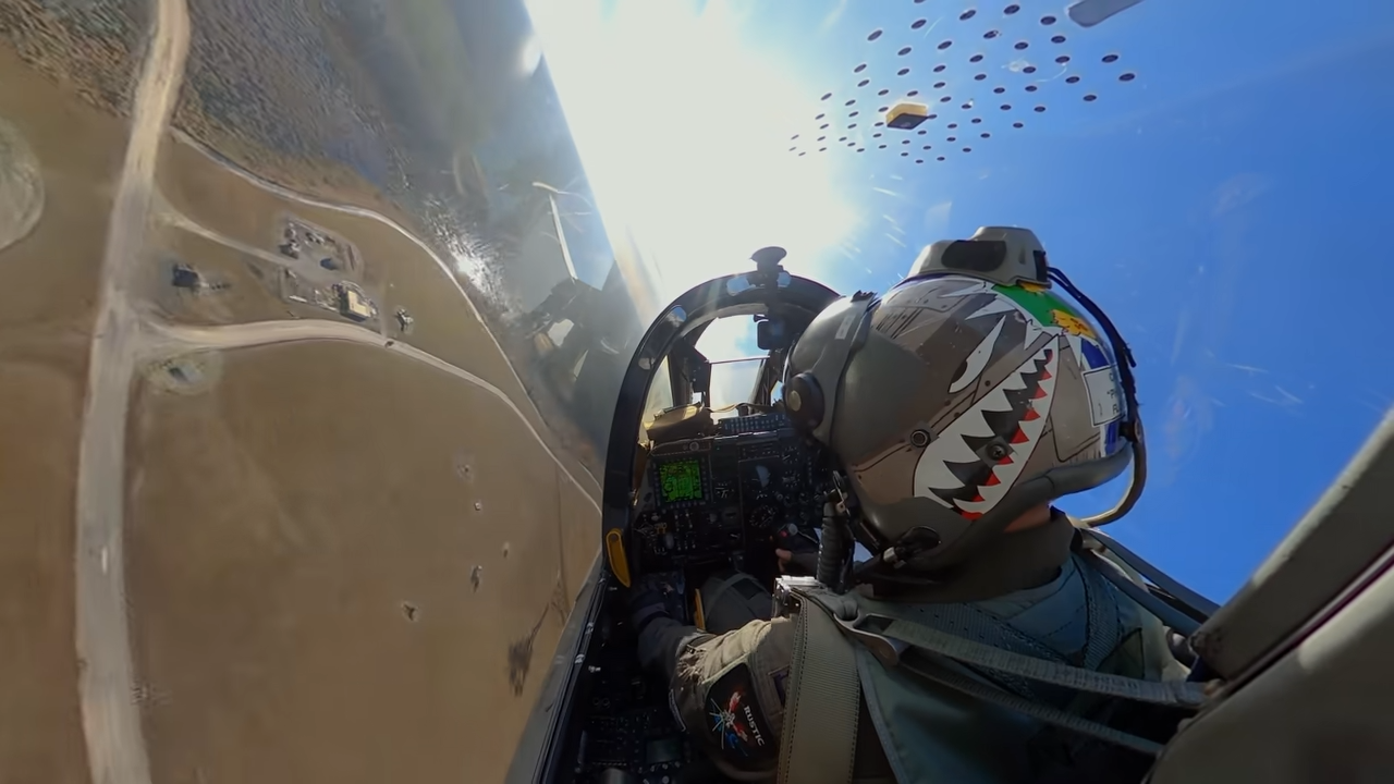 70 rounds per second explode from the A-10 - then the 30mm shells hit ...