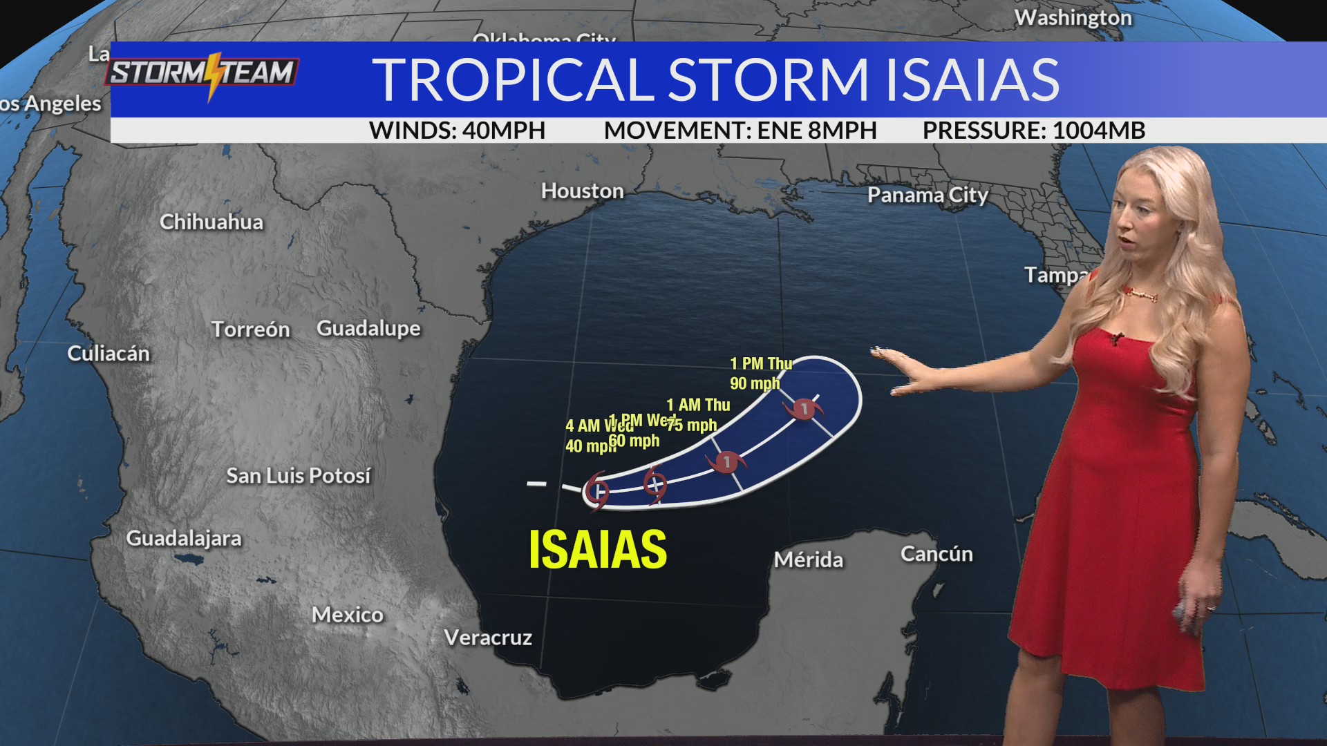 Tropical storm Isaias forms in the Gulf