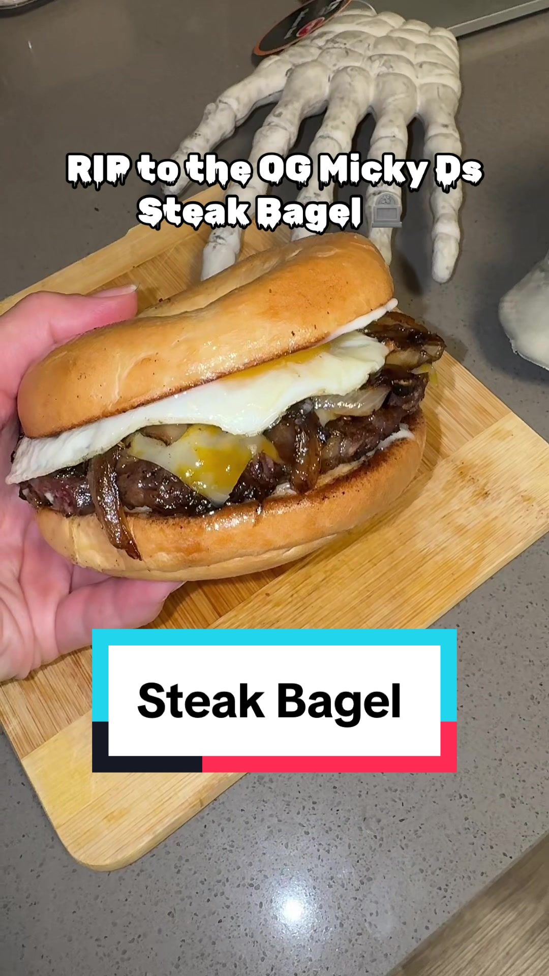 A classic steak bagel recreated at home