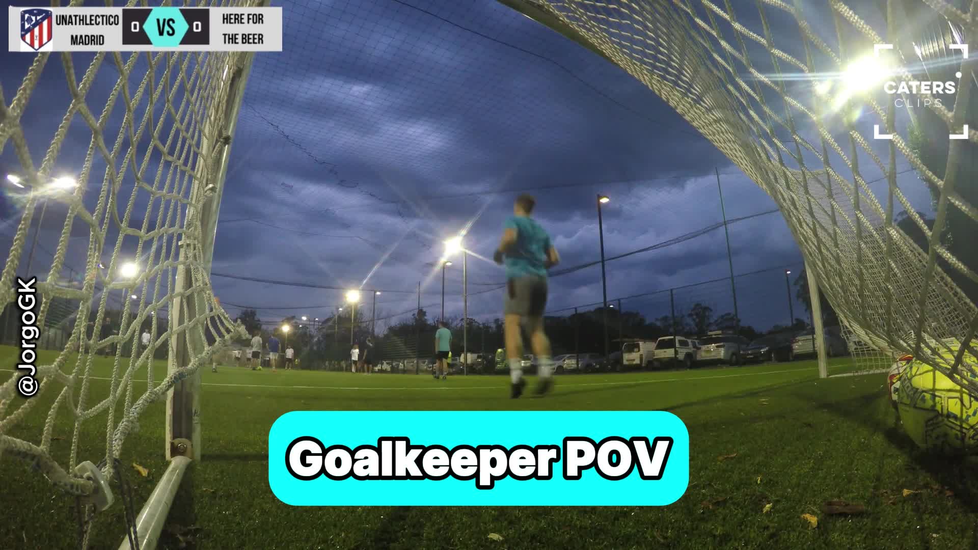 Goalkeeper POV captures incredible saves during intense football match