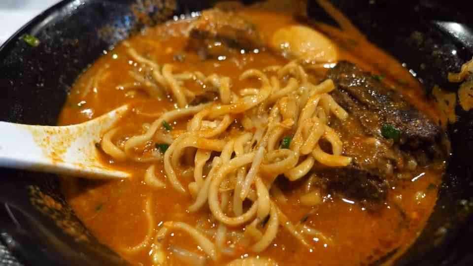 He tried 'devil level' ramen... 