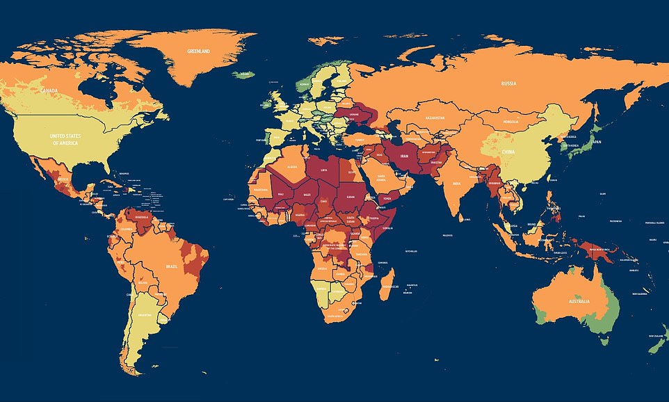 Report: Map ranks world's most dangerous countries
