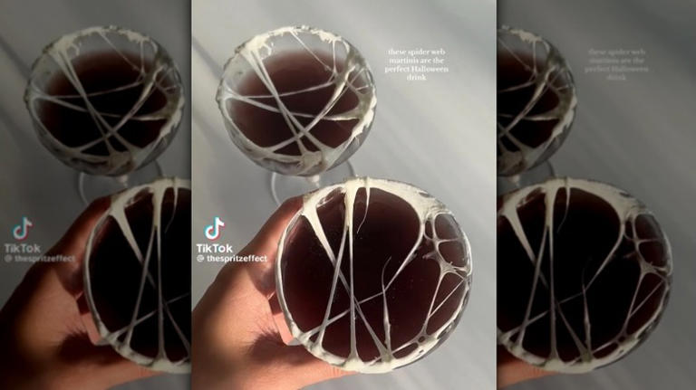 Melted marshmallow webs are key for dramatic Halloween cocktails