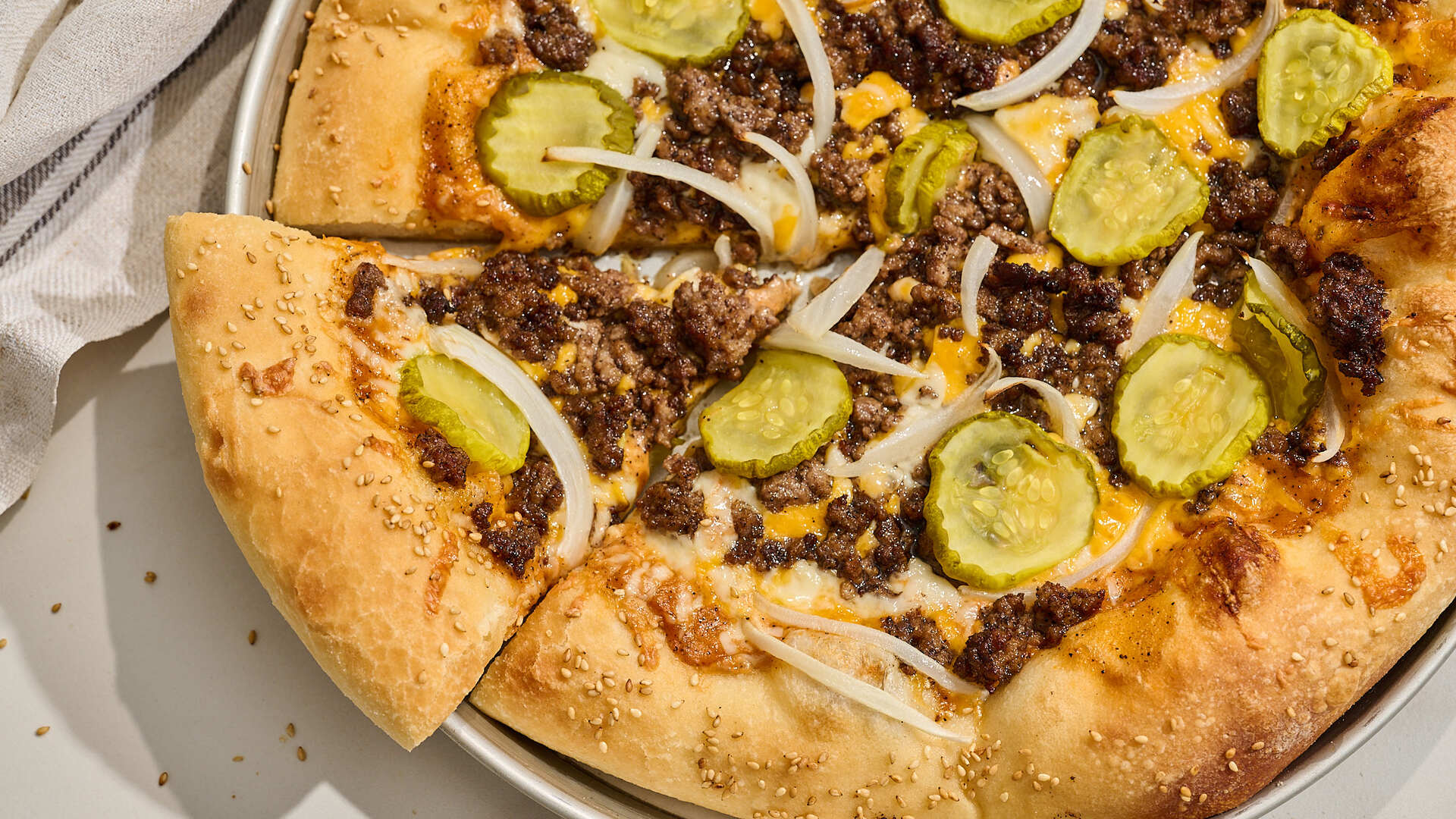 Loaded cheeseburger pizza recipe