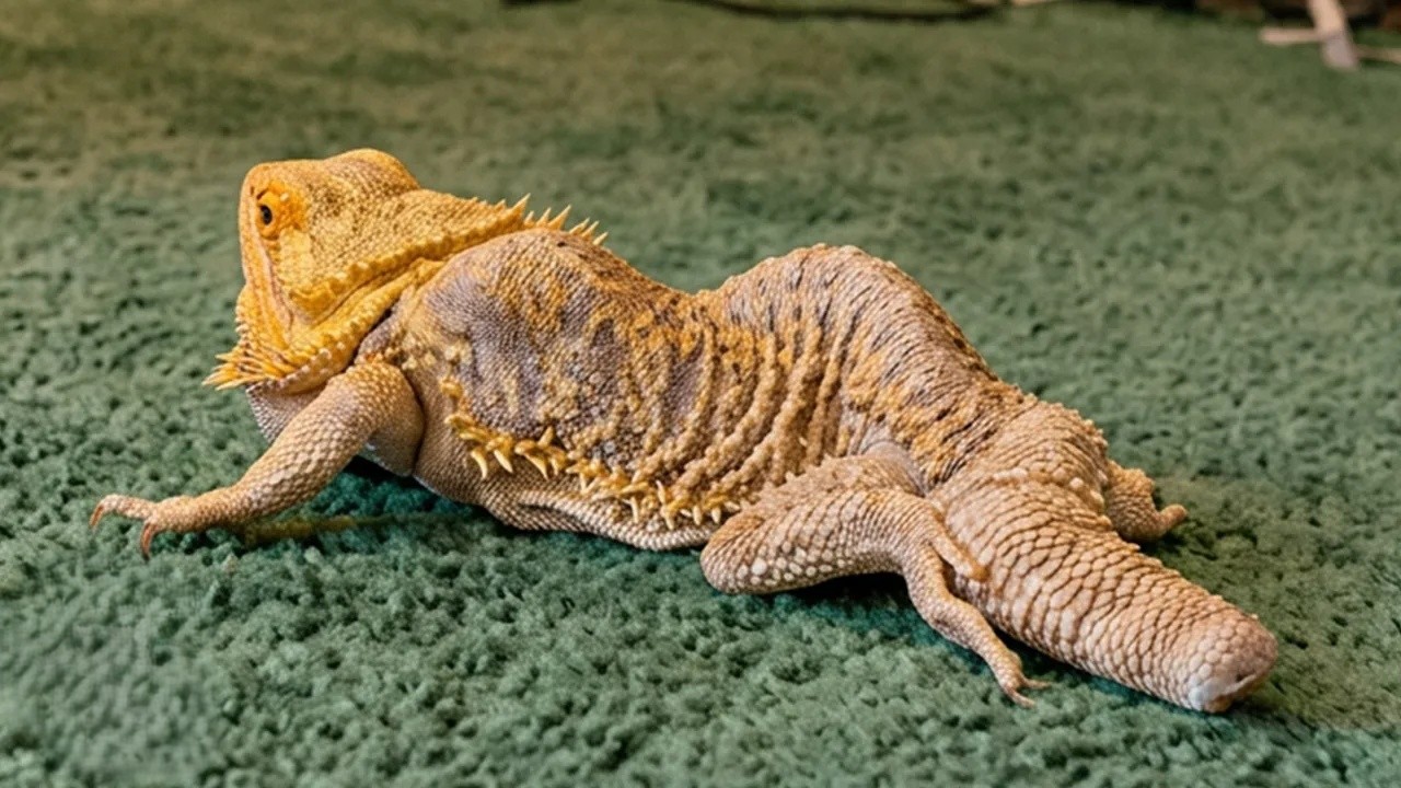 Terrified lizard was found hiding in a closet until someone finally ...