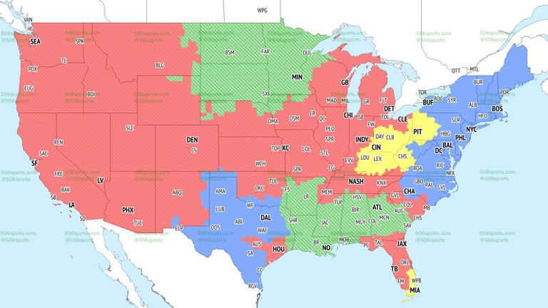 NFL coverage map week 5: TV broadcast schedule and announcers for FOX ...