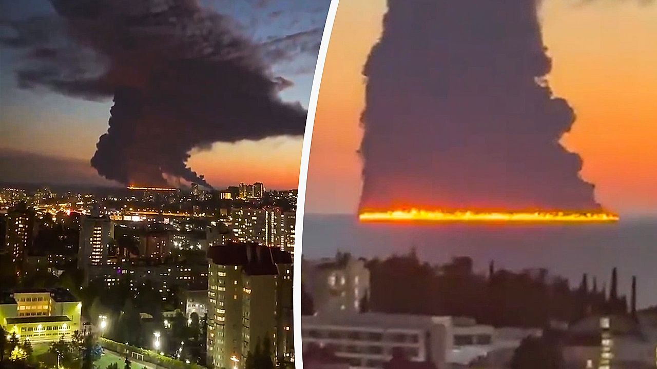 Tanker ablaze off Sochi: Burning oil spreads near Russian resort