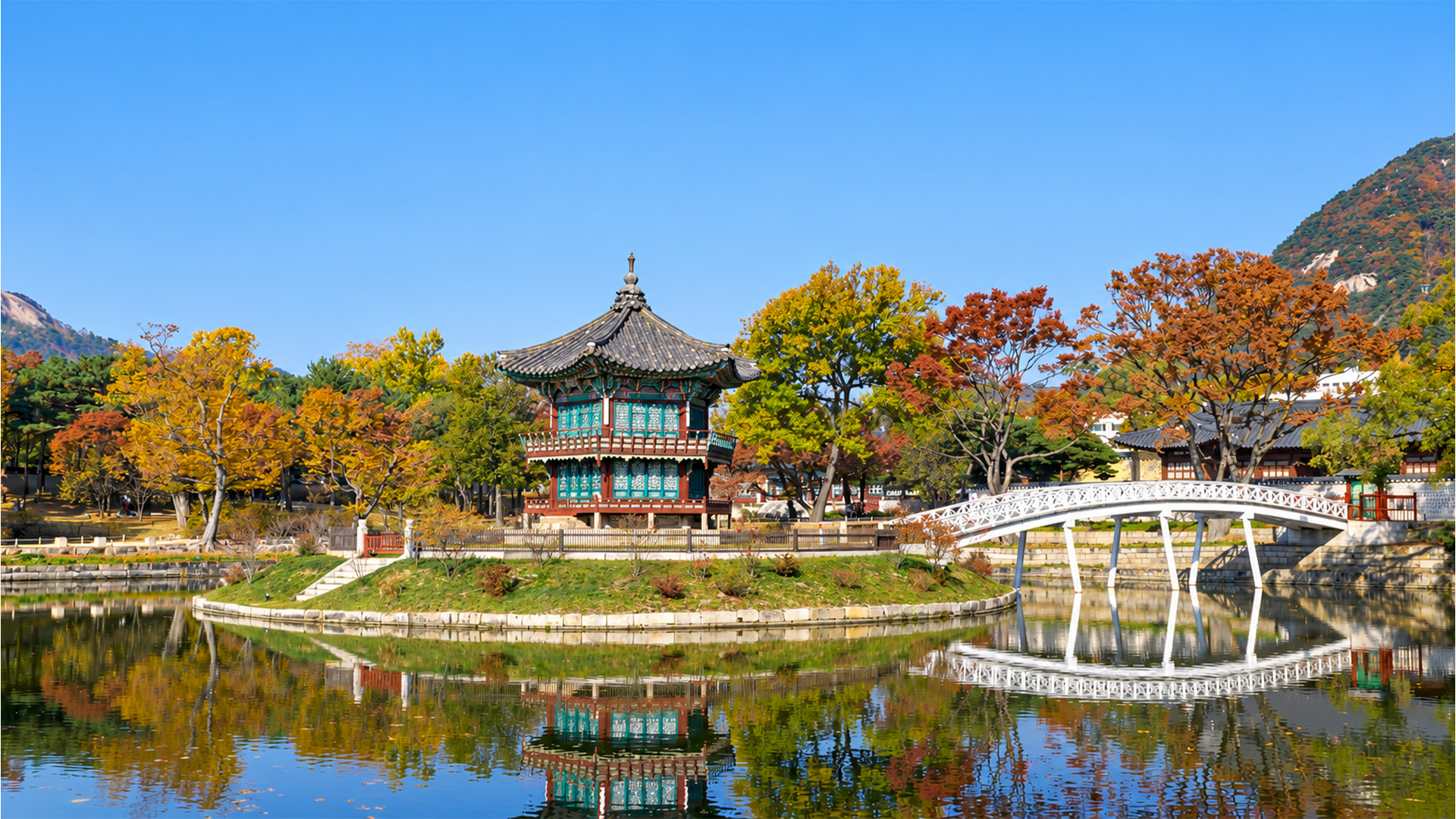 Traditional Seoul, Korea, surrounded by nature