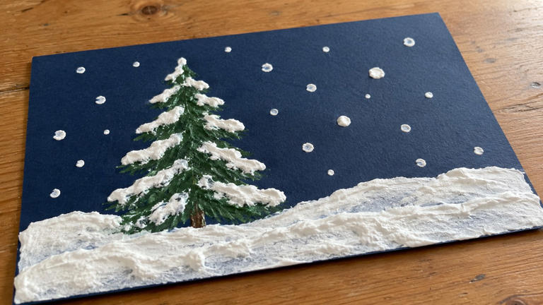Make puffy snow paint for easy winter pictures