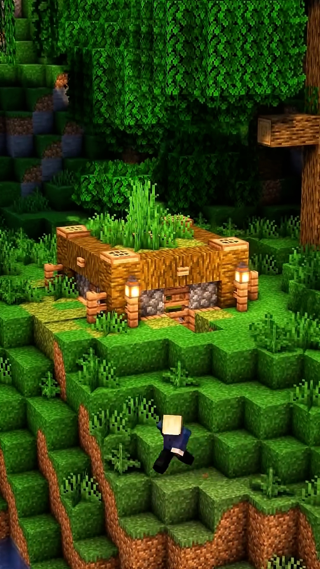 Build this tiny jungle base in Minecraft