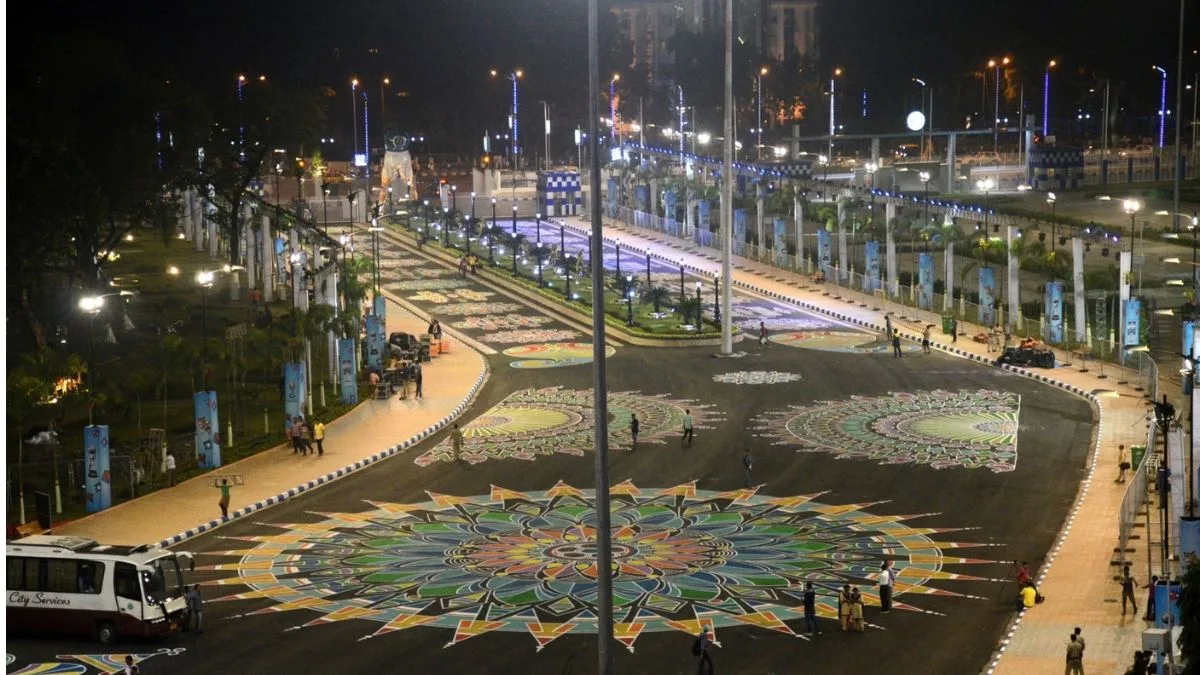 Kolkata’s major roads to get alpona touch ahead of Durga Puja