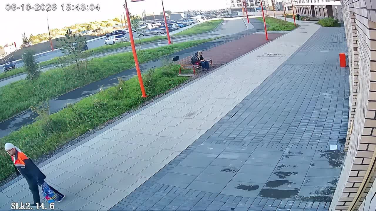 Metal panel falls from residential building in Lomonosovsky, Russia