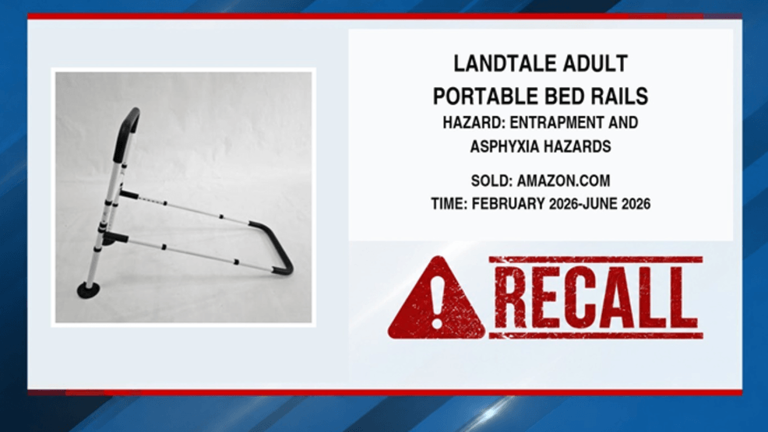 Adult bed rails and portable camping showers recalled over asphyxiation ...