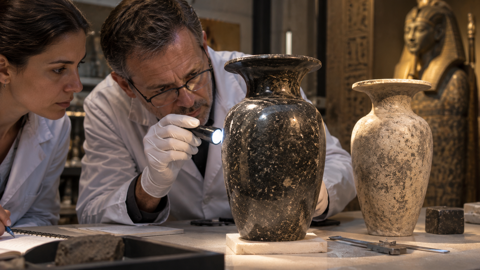 They compared Egypt’s ancient hard-stone vases with later copies… then ...
