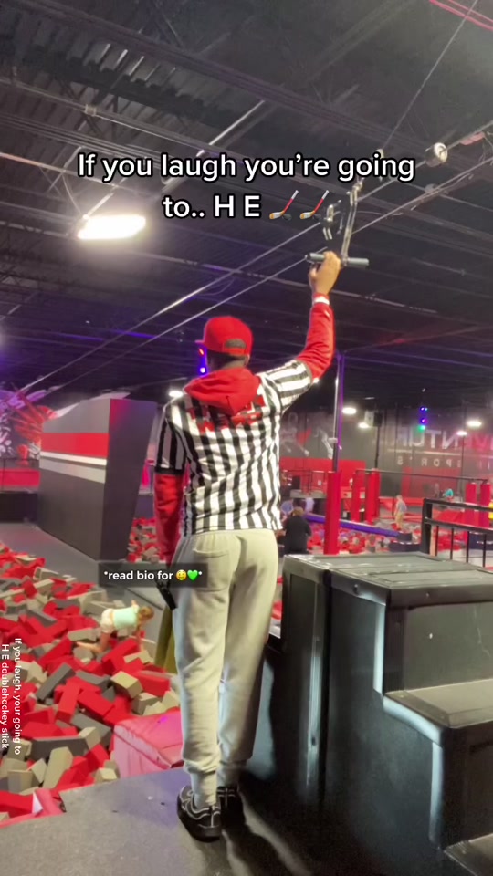 Try not to laugh zip line fail at trampoline park