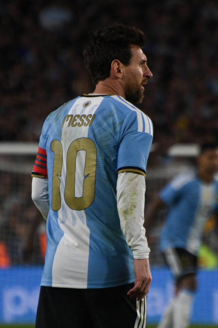 Footballer Lionel Messi during the match between Argentina and Benin