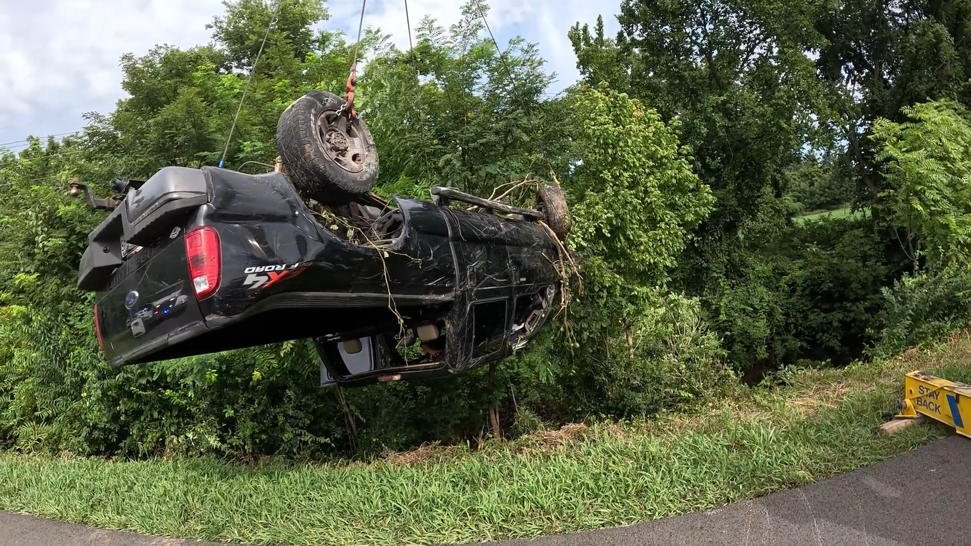 F250 creek rescue requires a rotator