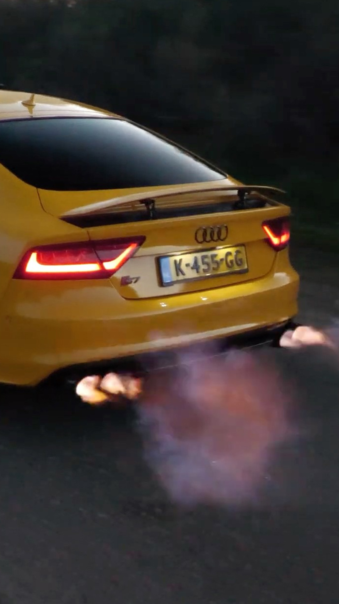 Watching a modified 444 HP Audi S7 shoot flames