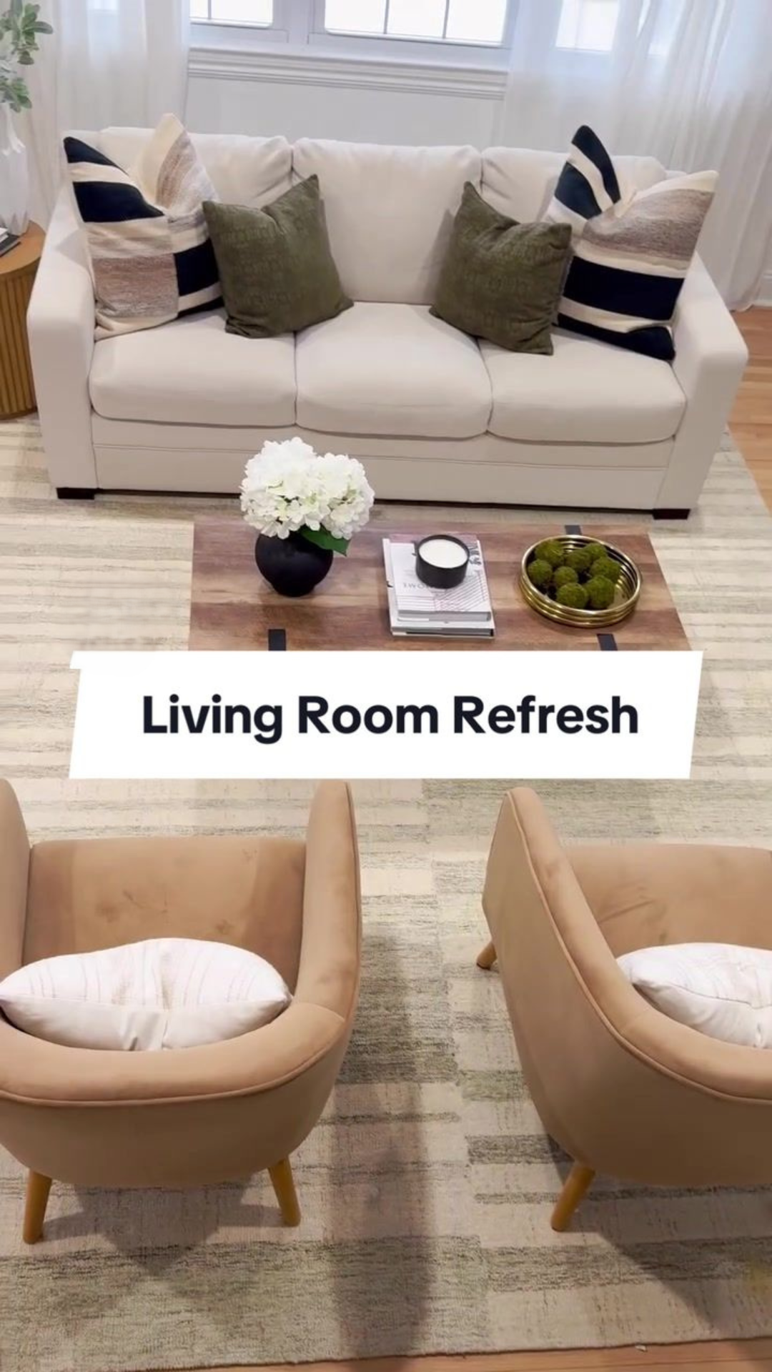 Neutral living room refresh with modern styling