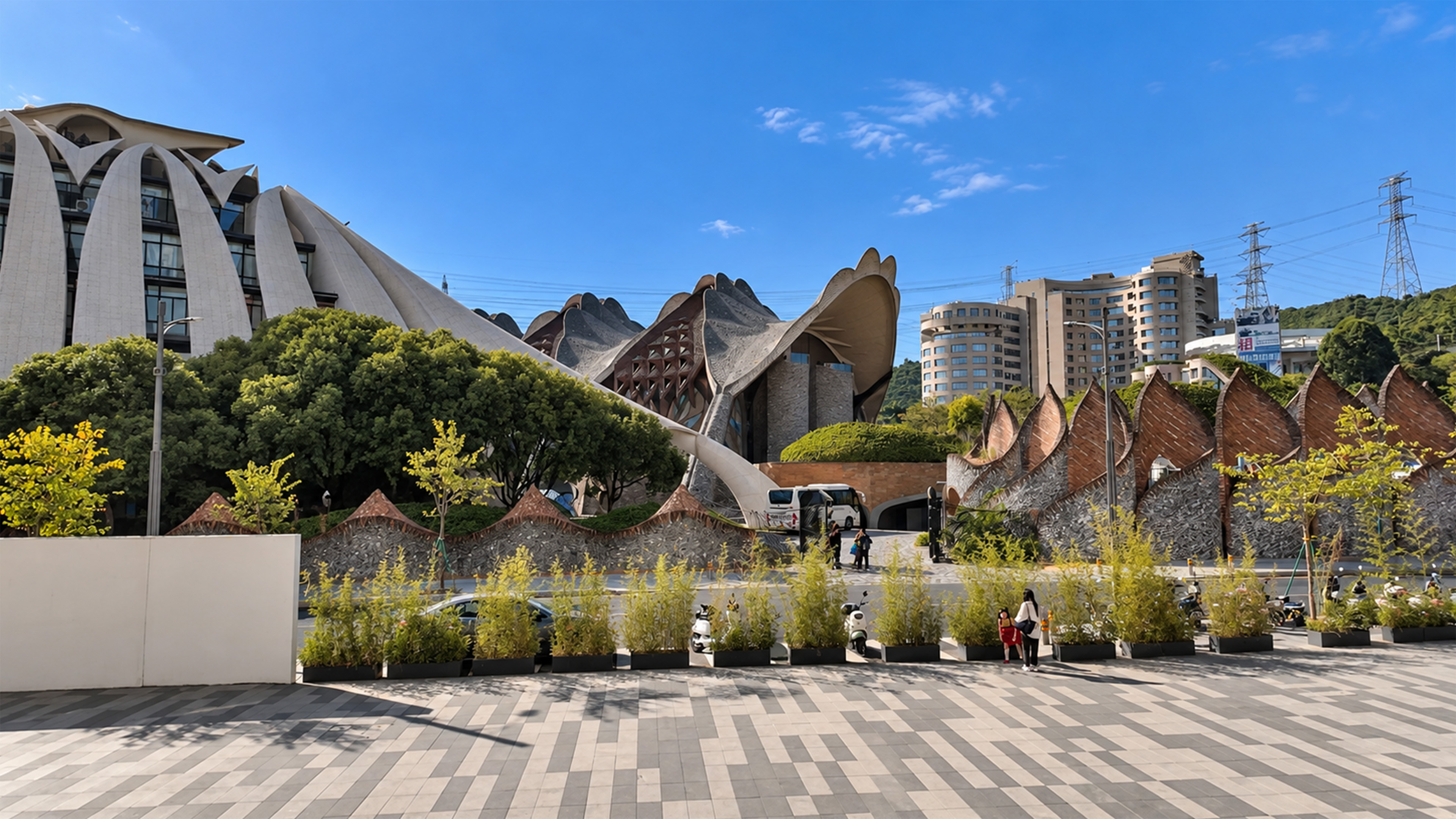 China hides a library beneath giant curved roofs