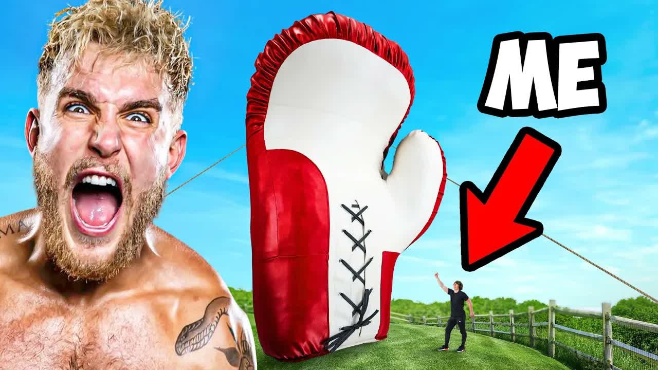 Jake Paul got the world’s largest boxing gloves—and his reaction was ...