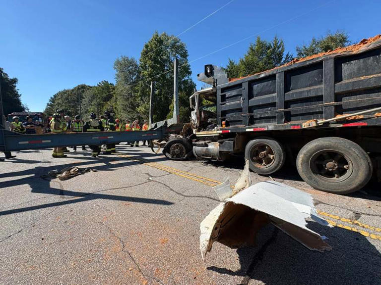 Photos: Dump truck, 18-wheeler crash in Upstate