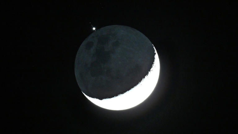 The moon hides Jupiter in spectacular photographs of October's lunar ...
