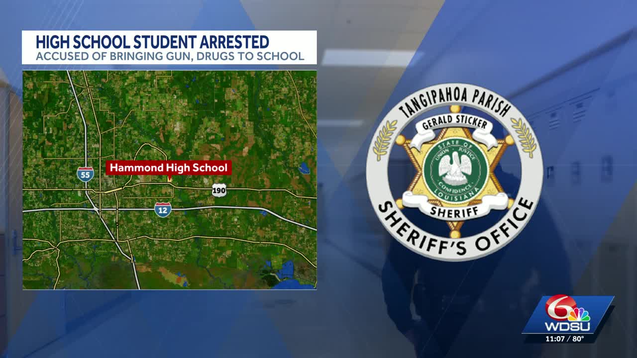 Hammond High School student arrested for allegedly bringing gun, drugs ...