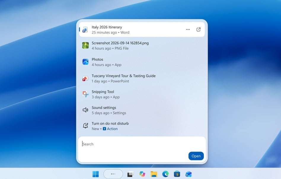 New experimental (26H1) build improves Windows 11 search, live captions ...
