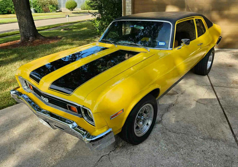 Yellow-and-black 1974 Chevy Nova with a fuel-injected 350 is bidding ...