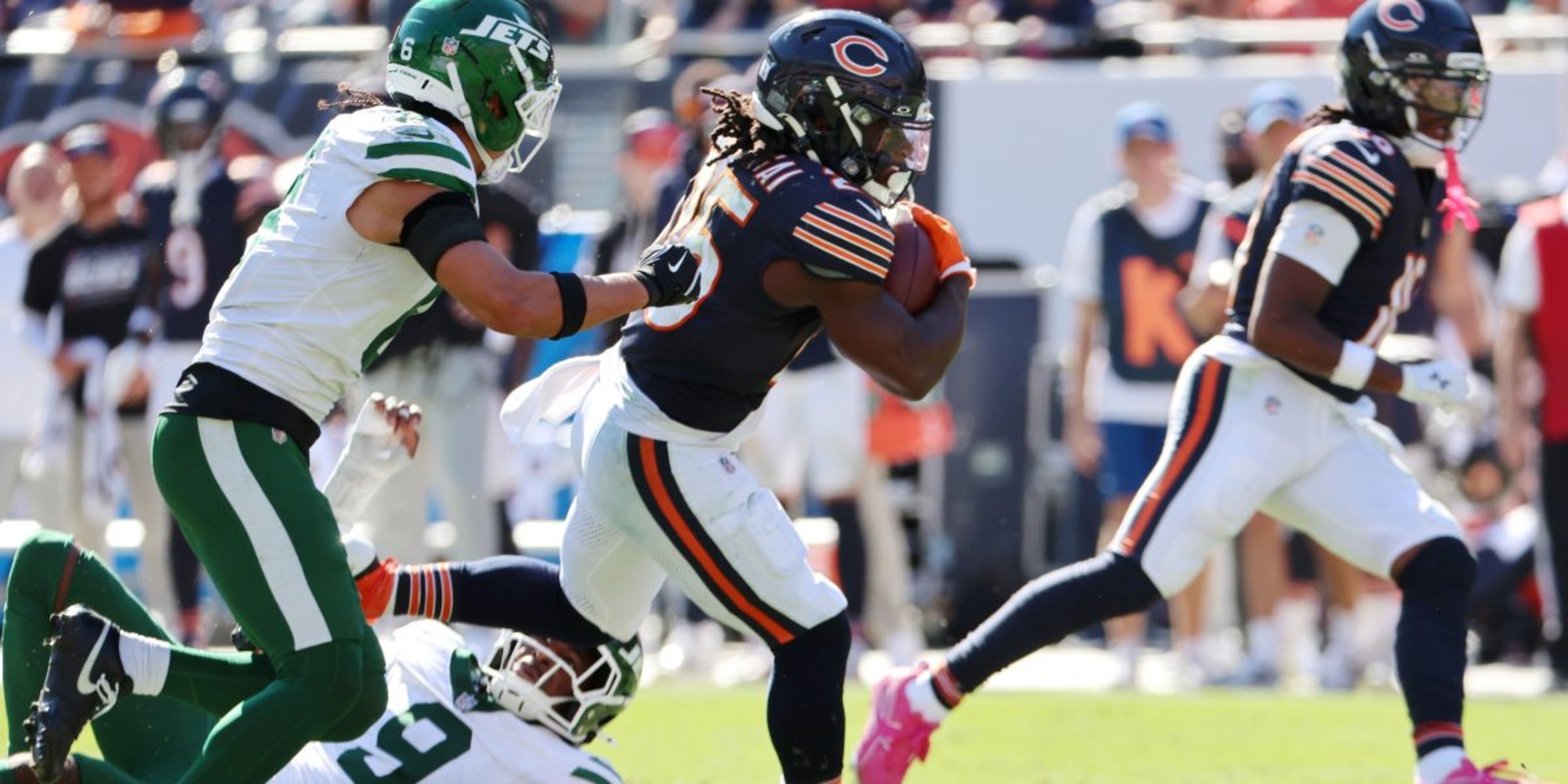 Chicago Bears running back room takes hit as two miss Wednesday’s practice