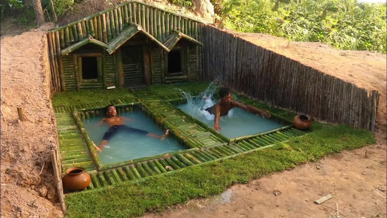 Watch these builders add twin pools to a house beneath tree roots