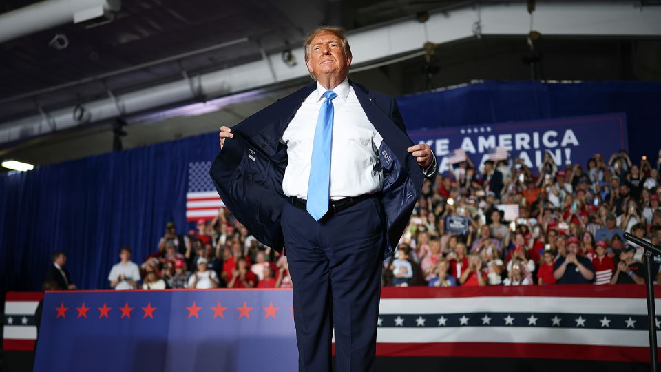 Trump’s cheap suit is out of character and awkward for a few reasons