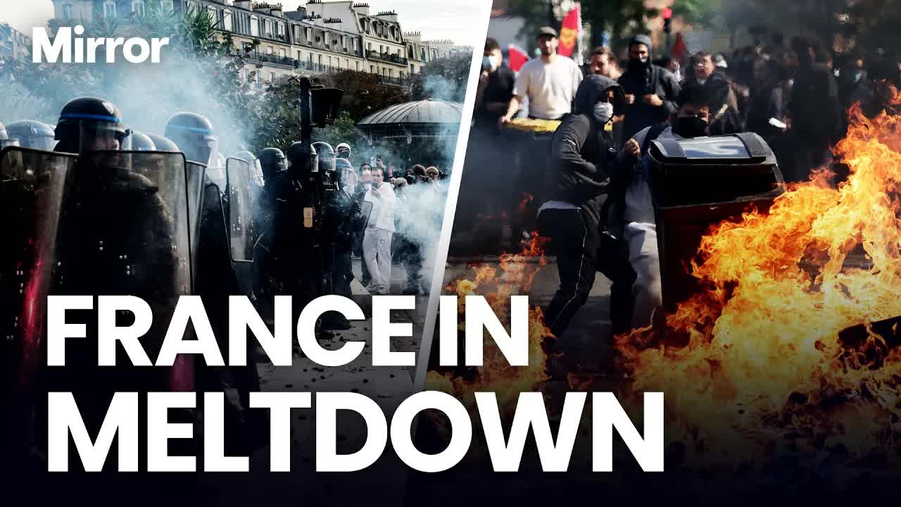 Rioters wreak havoc on streets of Paris as hundreds of protesters ...