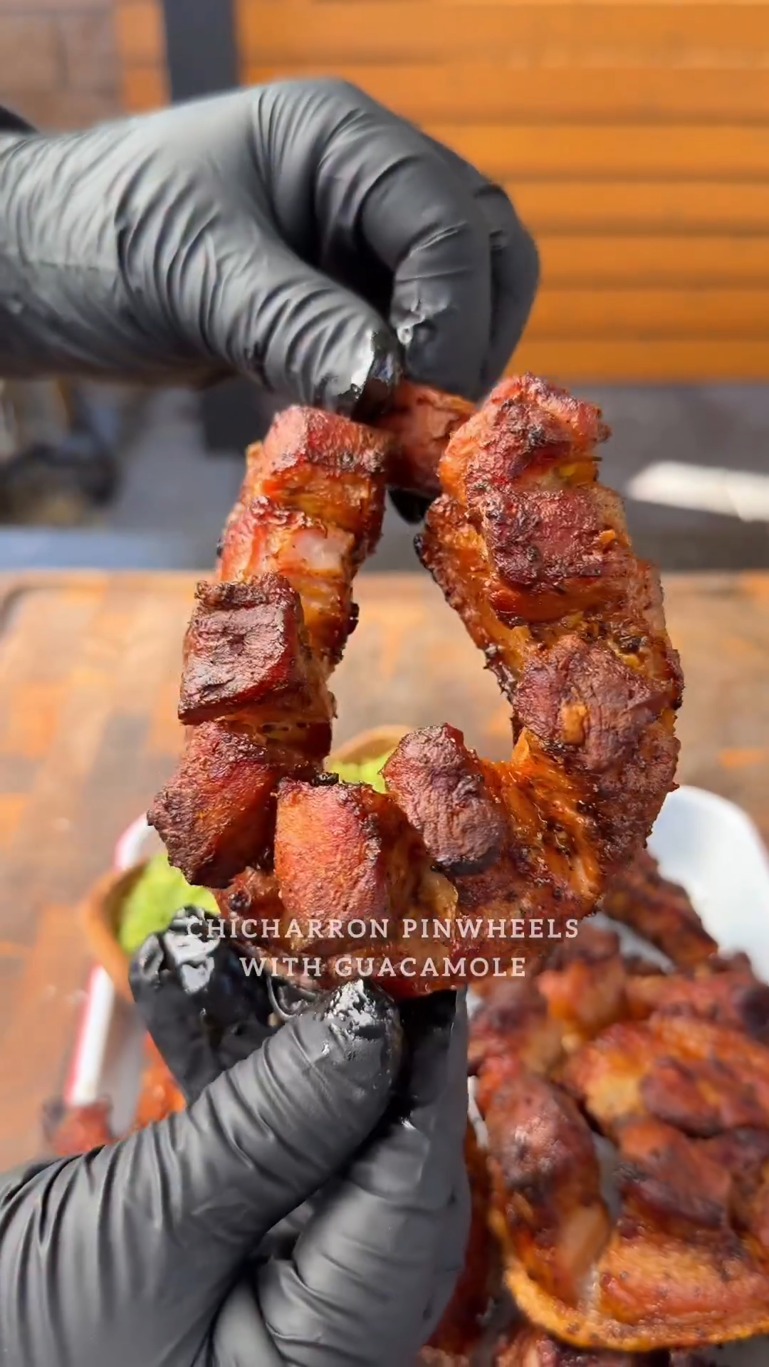 Crispy chicharron pinwheels