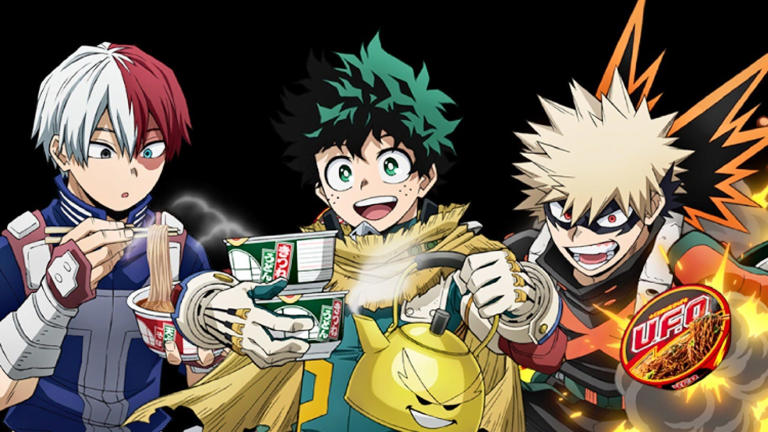 My Hero Academia takes over Nissin noodles with 33 package designs