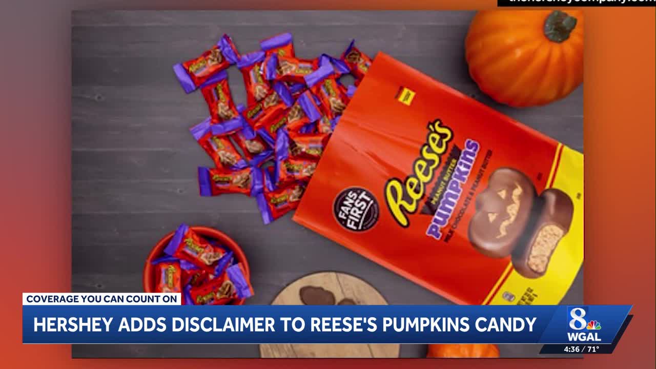 Reese's peanut butter pumpkins now include a disclaimer