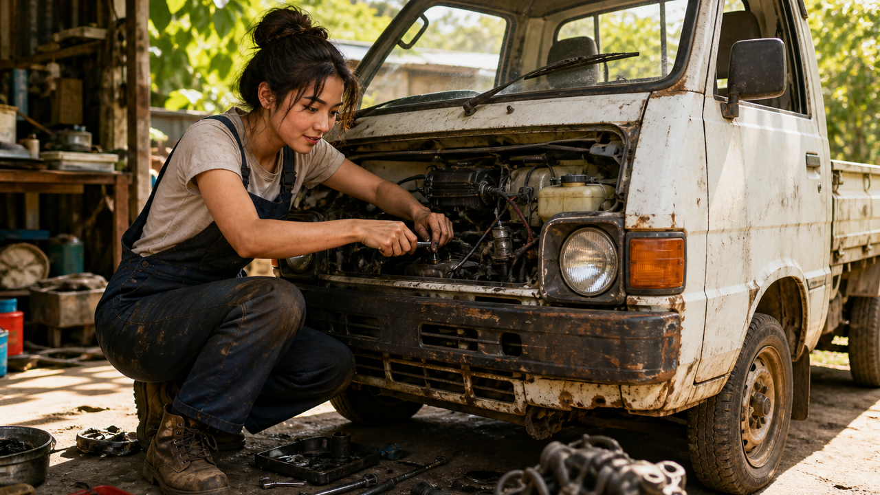 Restoring a Suzuki truck engine after more than 20 years of disuse