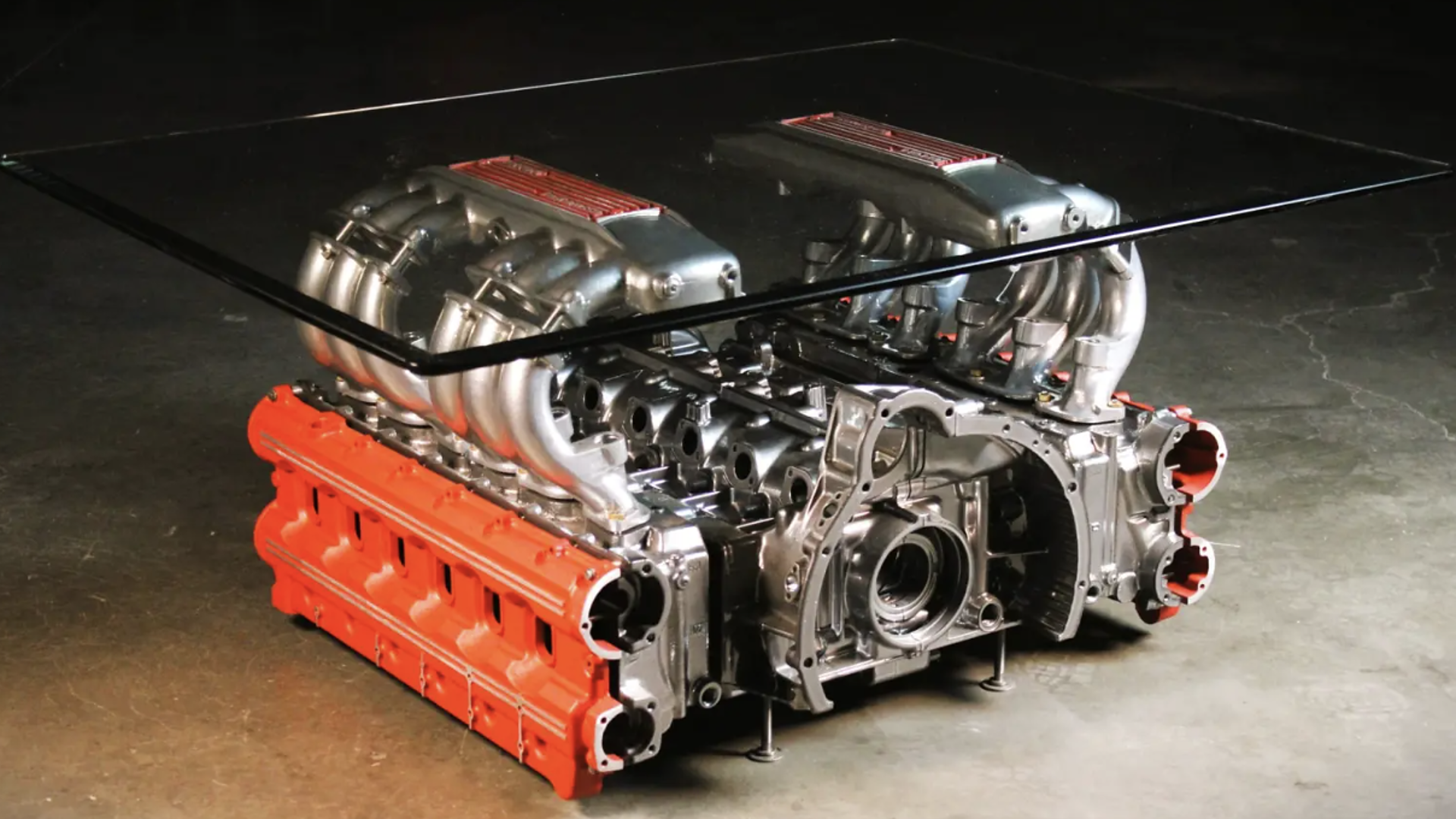 Ferrari Testarossa engine reborn as 'Open Heart' coffee table, offered ...