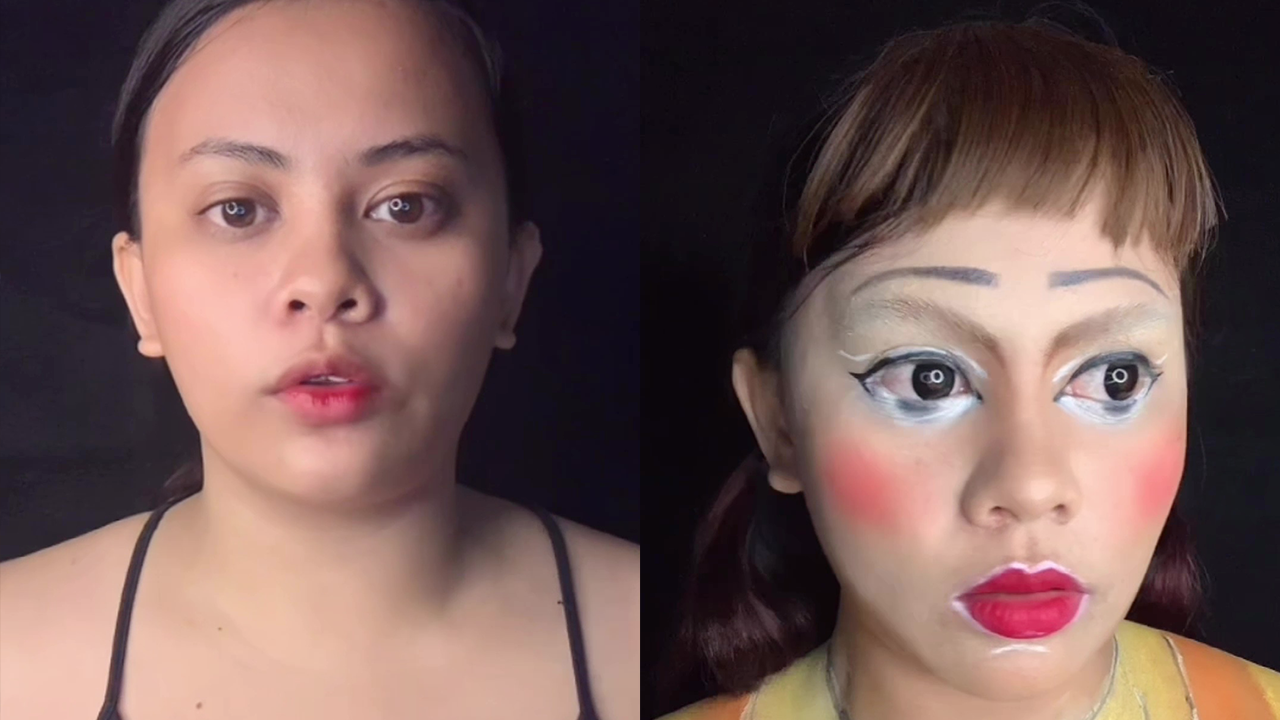 Woman recreates the look of famous 'Red Light, Green Light' doll from ...