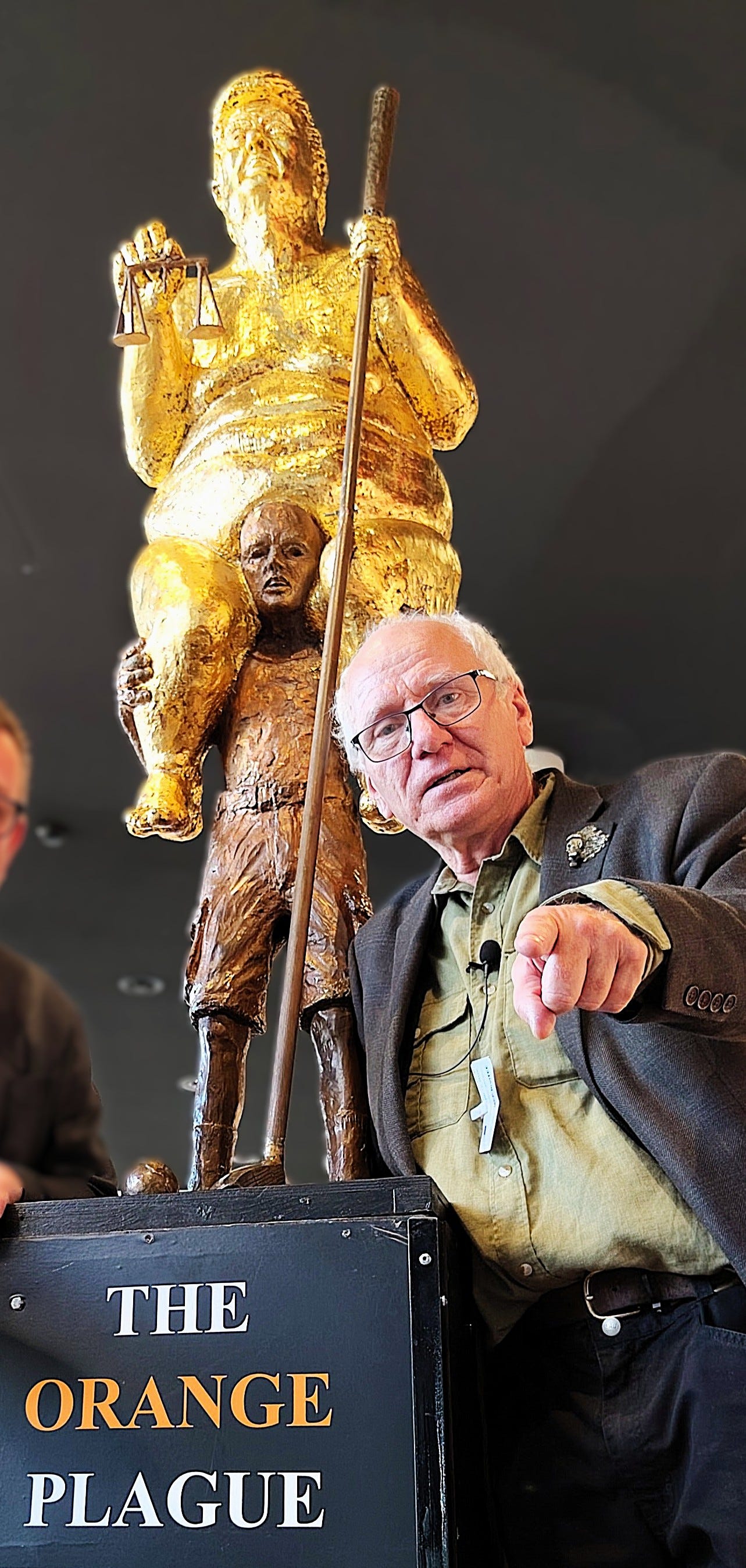 Nude gold statue of Trump 'Orange Plague' unveiled
