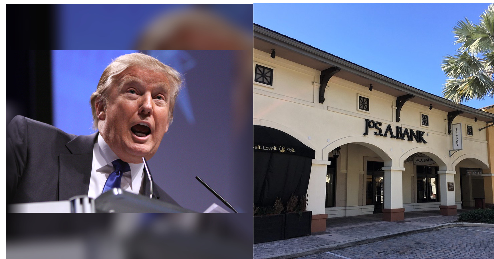 Trump’s jacket flew open at a rally — and exposed a Jos. A Bank label